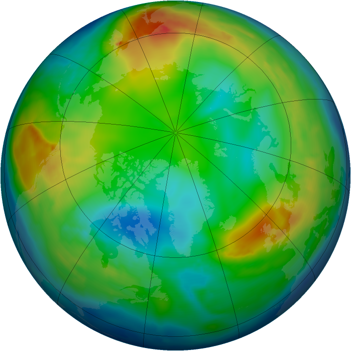 Arctic ozone map for 18 December 2010